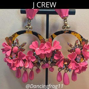 J Crew Rare Mardi Gras Earrings Wild Berry